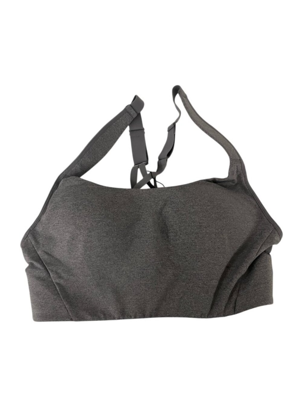 Oysho Womens Sports Bra 36B Gray High Support Compressive Crossback 2968/900 NWT
